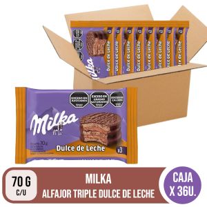 ALFAJOR MILKA TRIPLE DULCE DE LECHE 70 GR X 36 UNIDADES