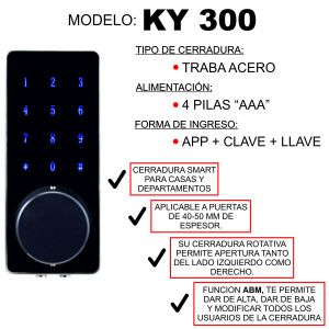 CERRADURA SMART DE TRABA DE ACERO + APP + CLAVE + LLAVE MECÁNICA PRONEXT - Vista 4