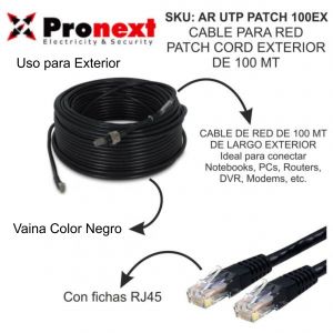 CABLE PARA RED PATCH CORD DE 100 METROS EXTERIOR PRONEXT - Vista 1