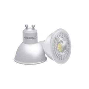 LAMPARA DICROICA LED 7W GU10 DE PVC DIMERIZABLE MACROLED