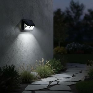 REFLECTORES LED SOLAR CANDELA 7388 5W SENSOR MOVIMIENTO NEGRO BLANCO FRíO - Vista 2