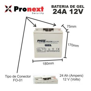 BATERIA DE GEL DE 12V 24 AH PRESS CICLO PROFUNDO - Vista 1