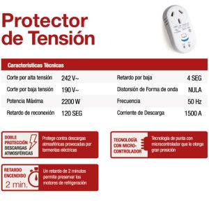 PROTECTOR DE TENSION AIRE ACONDICIONADO 2200W STAND BY - Vista 1