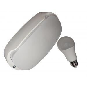 TORTUGA EXTERIOR BLANCO STAR BOX + LAMPARA 10W CALIDA E27 MACROLED