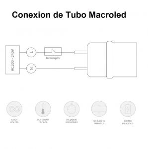 TUBO LED 9W T8 60 CM VIDRIO MACROLED - Vista 8