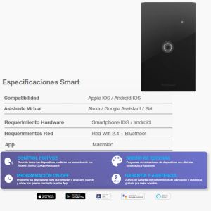 TECLA SMART ROMA MACROLED 1 CANALES CON CAPACITOR - Vista 5