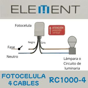 FOTOCONTROL 4 CABLES 1000 W ELEMENT - Vista 2