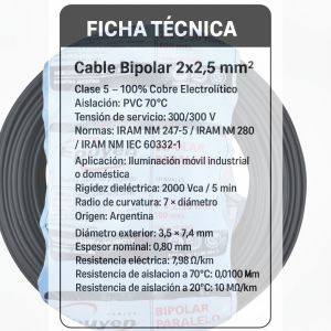 CABLE BIPOLAR 2.5 MM X 100 METROS EPUYEN - Vista 8