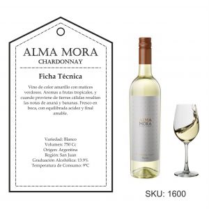 VINO ALMA MORA CHARDONNAY 750 CC - Vista 1
