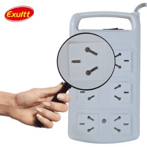 PROLONGADOR ZAPATILLA 6 TOMAS ESPECIAL C/CABLE 1.5 MTS EXULTT - Vista 2