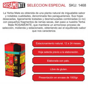 PAQUETE YERBA ROSAMONTE ESPECIAL 1000 GR - Vista 1