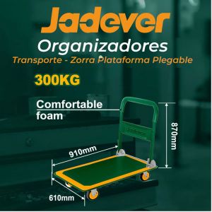 CARRETILLA DE PLATAFORMA PLEGABLE - CAPACIDAD: 300KGS JADEVER - Vista 1