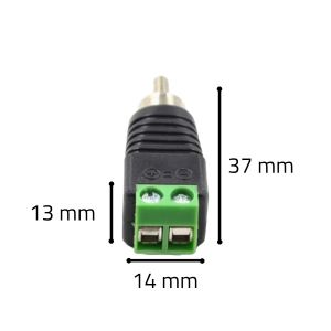 CONECTOR DE RCA MACHO A BORNERA - Vista 2