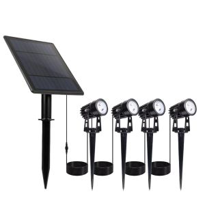 ESTACA SOLAR 4W REDONDA X4 FRIA IP65 CANDELA