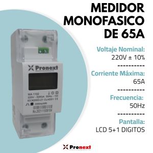 MEDIDOR MONOFASICO DE 65A PRONEXT - Vista 3