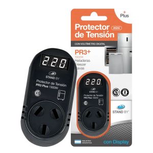 PROTECTOR DE TENSION 1500W HELADERA C/VOLTIMETRO STAND BY - Vista 1