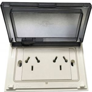 SET ARMADO EXTERIOR TAPA RIGIDA 1 TOMA DOBLE 10A ESPECIAL CAMBRE SIGLO XXII BLANCO