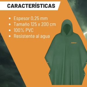 TRAJE LLUVIA PILOTO CON CAPUCHA CAPA 100% PVC JADEVER - Vista 1