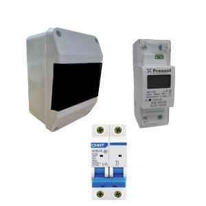 TABLERO + TERMICA 2X32 + MEDIDOR MONOFASICO SIN RESET 65A WA 1102 PRONEXT - Vista 2