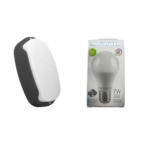 TORTUGA EXTERIOR NEGRO STAR BOX + LAMPARA 7W NEUTRO E27 MACROLED - Vista 1