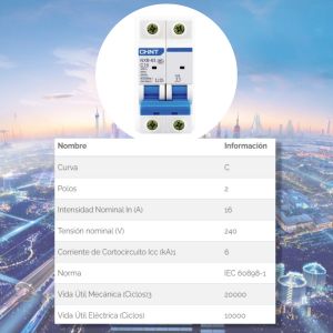 COMBO TERMICA 2X16 + DISYUNTOR 2X25 CHINT + TABLERO + MEDIDOR DE CONSUMO CON RESET - Vista 4