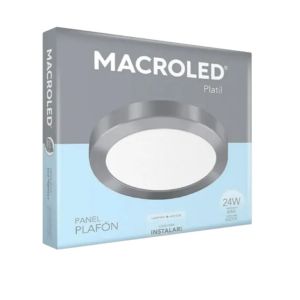 PANEL LED APLICAR REDONDO 24W PLATEADO MACROLED - Vista 3