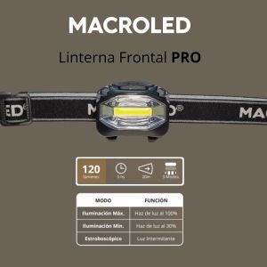LINTERNA LED PRO MINERO 3W COB 120LM MACROLED - Vista 4