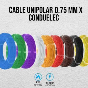CABLE UNIPOLAR 0.75 MM X 100 METROS CONDUELEC - Vista 21