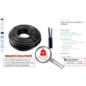 CABLE TIPO TALLER TPR 3X2.5 MM X METRO CONDUELEC - Vista 3
