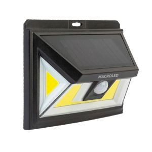 ARTEFACTO SOLAR DE PARED 5W CON SENSOR DE MOVIMIENTO 2 FUNCIONES IP65 MACROLED - Vista 1