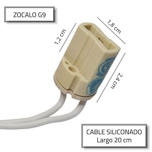 ZOCALO G9 CON CHICOTE 220V TREFILIGHT - Vista 2