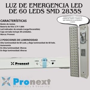LUZ DE EMERGENCIA LED DE 60 LEDS PRONEXT - Vista 2