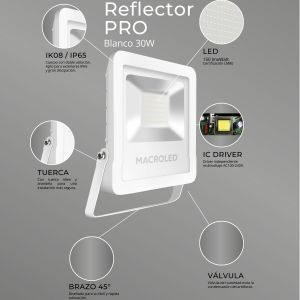 KIT ALARMA P/ OBRAS CONSTRUCCIONES TERRENOS C/ REFLECTOR LED 30W CALIDO Y SENSOR DE MOVIMIENTO BLANCO - Vista 6