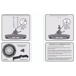 ARTEFACTO COLGANTE GALPONERA LED 100W FRIO MACROLED - Vista 1