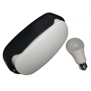 TORTUGA EXTERIOR NEGRO STAR BOX + LAMPARA 9.5W NEUTRA E27 MACROLED