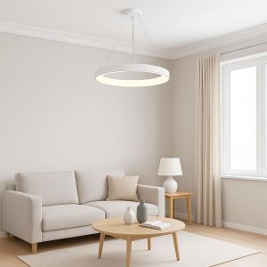 LAMPARA COLGANTE LED ACERO BLANCO 38W COSMO DISEÑO MINIMALISTA - Vista 2