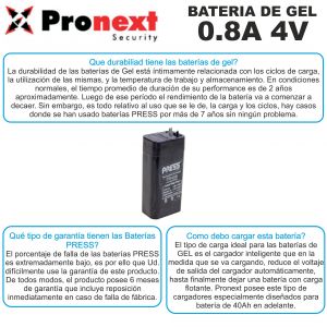 BATERIA DE GEL DE 4V 0.8 AH PRESS - Vista 2