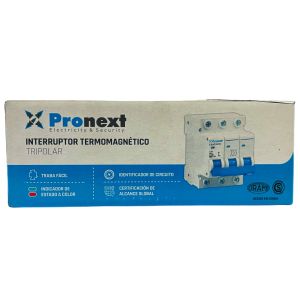 LLAVE TERMICA TETRAPOLAR 3X10A 3KA CURVA C PRONEXT - Vista 3