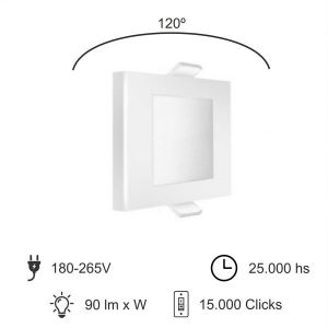 PANEL LED EMBUTIR CUADRADO 6W MACROLED - Vista 5