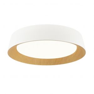 PLAFóN LED ACERO BLANCO/MADERA 24W DISEñO MODERNO
