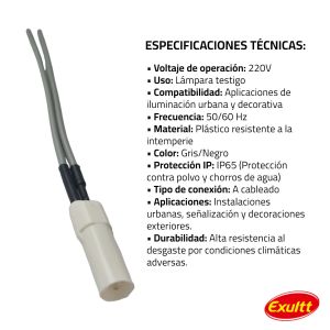 ACCESORIO LAMPARA TESTIGO 220V LINEA URBANA EXULTT - Vista 3