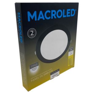 PANEL LED EMBUTIR REDONDO 18W NEGRO MACROLED - Vista 3