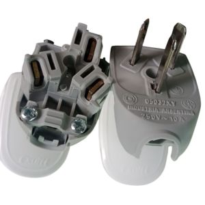 FICHA MACHO Y HEMBRA 3 PATAS 10A PREMIUM BLANCO EXULTT - Vista 3