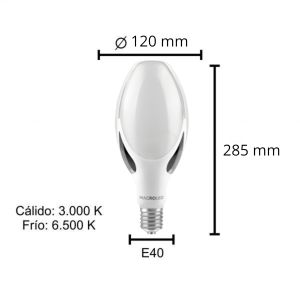 LAMPARA HIGHPOWER LED 80W E40 MAGNOLIA PVC/ALUM MACROLED - Vista 5
