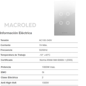 TECLA SMART ROMA MACROLED 4 CANALES CON CAPACITOR - Vista 1