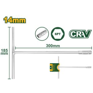 LLAVE TUBO TIPO T HEXAGONAL 14MM X 300MM JADEVER JDTH1114 - Vista 1