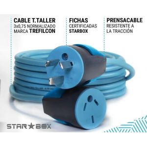 ALARGUE PROLONGADOR 3X0.75MM DE 3 MTS STAR BOX - Vista 1
