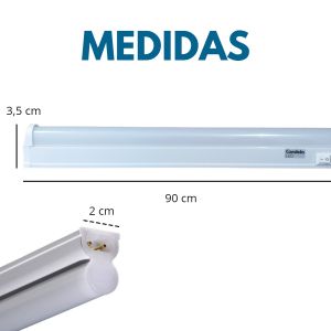 LISTON LED 12W 90 CM T5 FRIO PVC 220V IP20 CANDELA - Vista 2