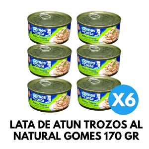 LATA DE ATUN TROZOS AL NATURAL GOMES 170 GR X 6 UNIDADES - Vista 1