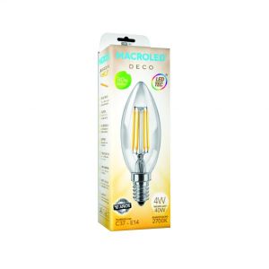 LAMPARA VELITA FILAMENTO LED 4W E14 MACROLED - Vista 1
